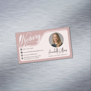 Modern Notary Public Photo  Magnetic Business Card