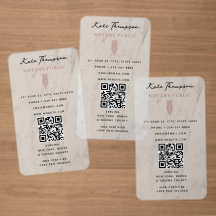 Modern Notary Signing Agent QR Code Marble Pink 