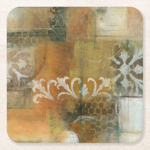 Modern Note II Square Paper Coaster