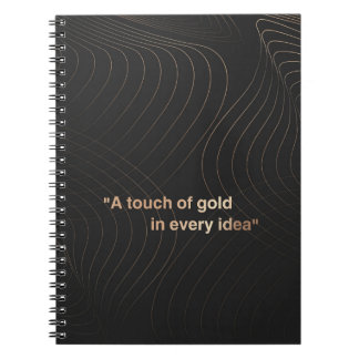 Modern notebook with a touch of gold glitter