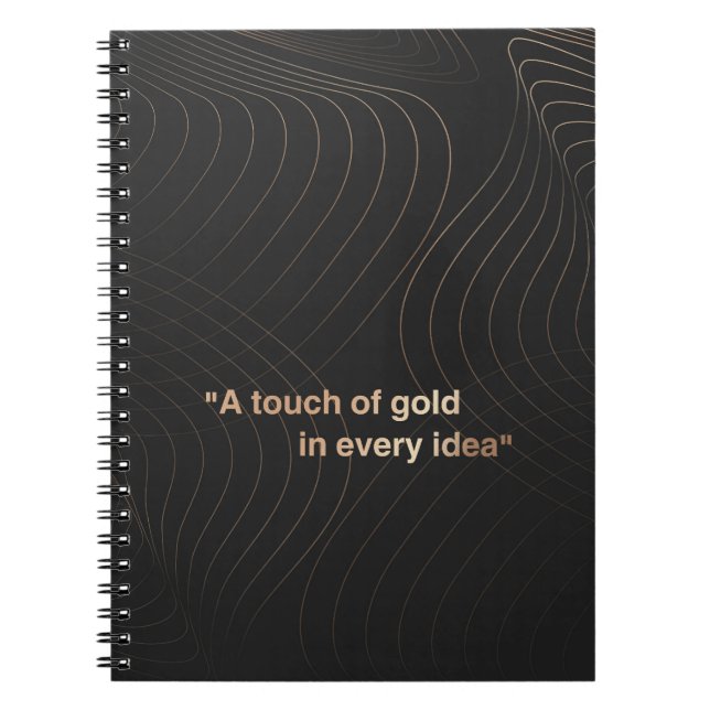 Modern notebook with a touch of gold glitter (Front)