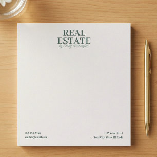 Modern Notepad Green Real Estate Agent
