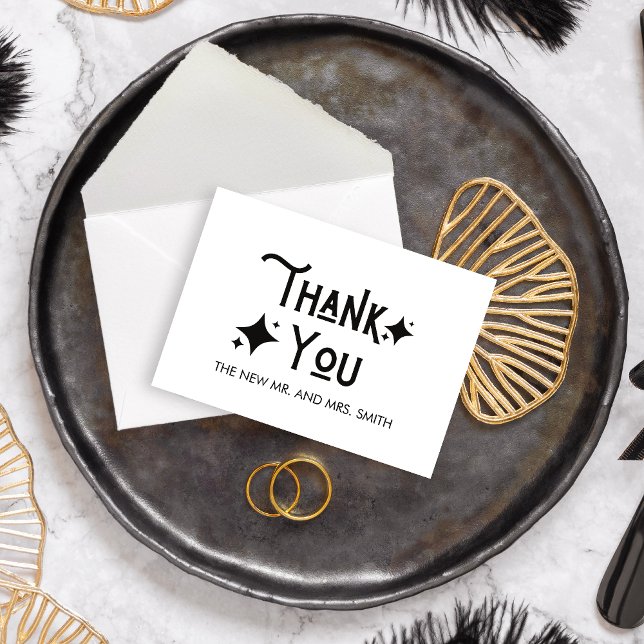 Modern Nothing Fancy Just Love Wedding Thank You Card (Modern Black and White Nothing Fancy Just Love Wedding Thank you Card)