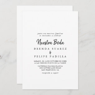 Modern Nuestra Boda Wedding Invitation