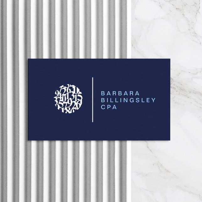 Modern Numbers Logo II Accountant Business Card (Creator Uploaded)