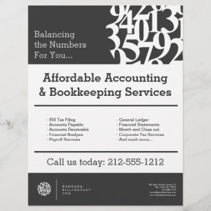 Modern Numbers Logo II Accountant Gray Flyer