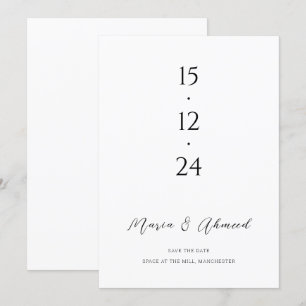 Modern Numerical Wedding Save The Date