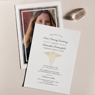 Modern Nurse Graduate 2026 Pinning Ceremony Invitation