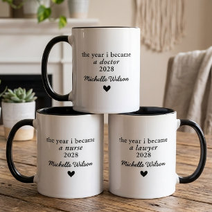Modern Nurse Lawyer Doctor Graduate Custom Script Mug
