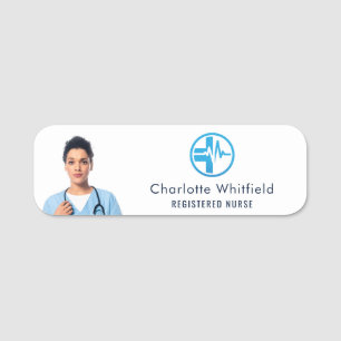 Modern Nurse Photo Medical Assistant Name Tag