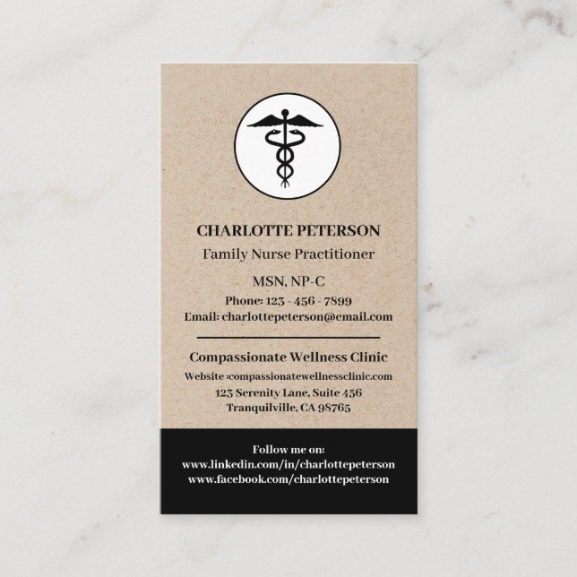 Modern Nurse Practitioner  Business Card (Front)