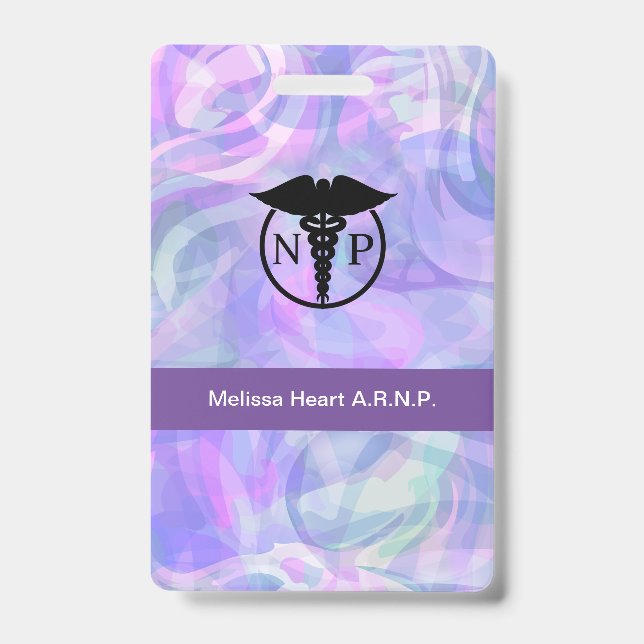 Modern Nurse Practitioner Medical Name Badges ID Badge (Front)