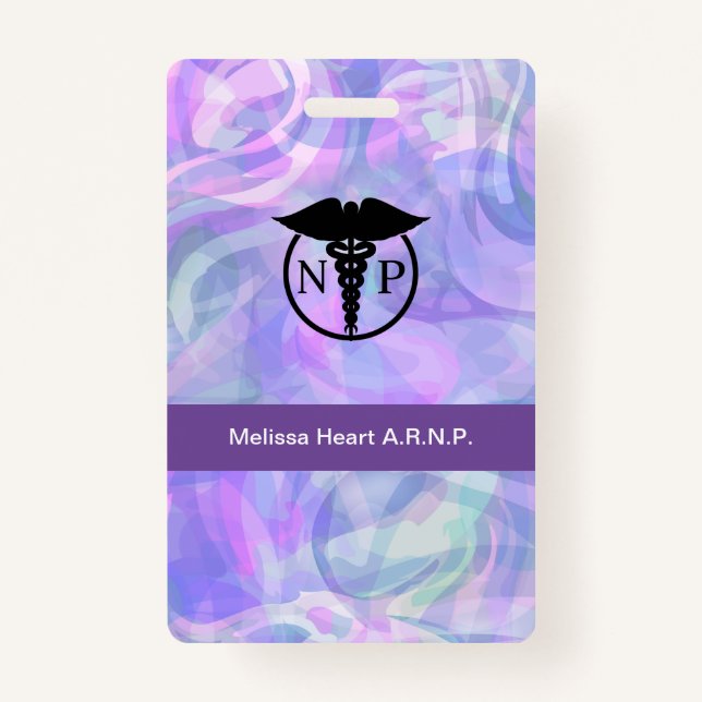 Modern Nurse Practitioner Medical Name Badges ID Badge (Front)