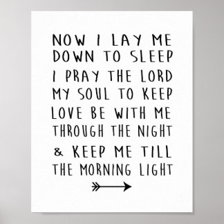 Modern Nursery Print Child's Bedtime Prayer