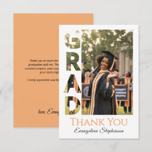 Modern Nursing Graduate Photo Nurse Grad Thank You Card