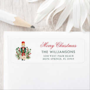 Modern Nutcracker Merry Christmas Return Address Label
