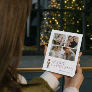 Modern Nutcracker Merry Typography 3 Photo  Holiday Card
