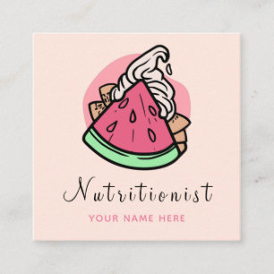 Modern Nutritionist Dietician Fruit Social Media Square Business Card