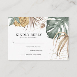 Modern Oasis Tropical Destination Wedding Enclosure Card