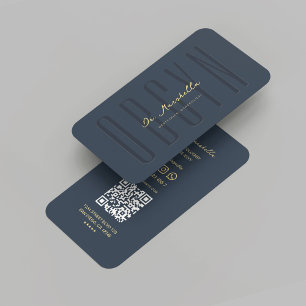 Modern OBGYN Obstetrics Gynaecologist Dark Blue Business Card