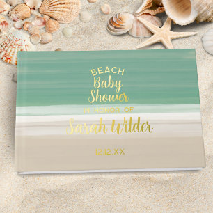 Modern Ocean Beach Baby Shower Thank You Message Guest Book