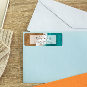 Modern Ocean Beach Classy Script Return Address Return Address Label