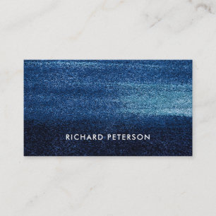 Modern ocean beachy blue business card