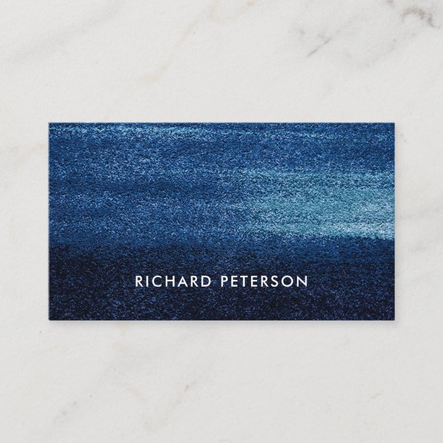 Modern ocean beachy blue business card (Front)