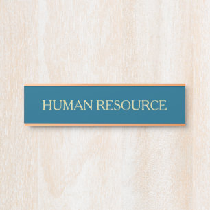 Modern Ocean blue Faux Gold Office Room Department Door Sign