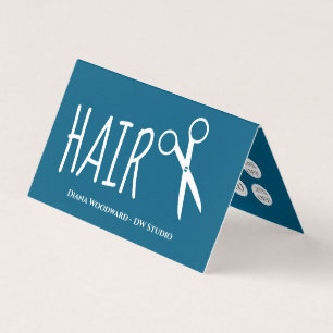 Modern Ocean Blue Hairdressers Loyalty Business Card