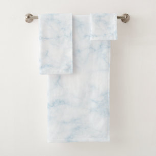 Modern Ocean Blue Marble Texture Summer Bath Towel Set