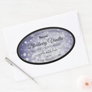 Modern Ocean Blue Sparkling Glitter Product Labels