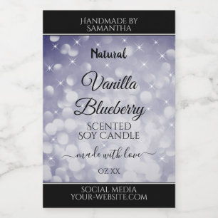 Modern Ocean Blue Sparkling Glitter Product Labels