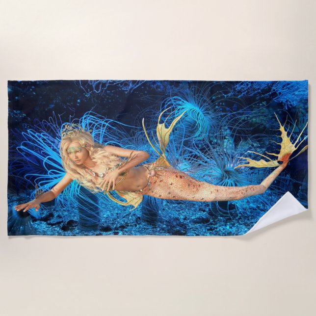 Modern Ocean Mermaids   Beach Towel (Front)
