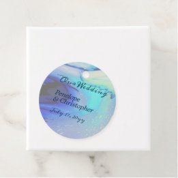 Modern Ocean Water Blue Abstract Beach Wedding  Favour Tags