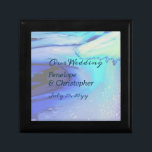 Modern Ocean Water Blue Abstract Beach Wedding Gift Box<br><div class="desc">A gorgeous ocean water blue abstract background and dark teal lettering in an elegant text pairing make this a perfect nautical favour thank you or keepsake design for your seaside wedding.</div>