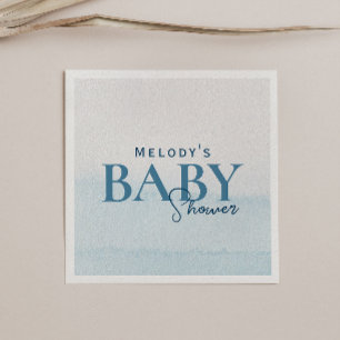 Modern Ocean Watercolor Baby Shower Napkins