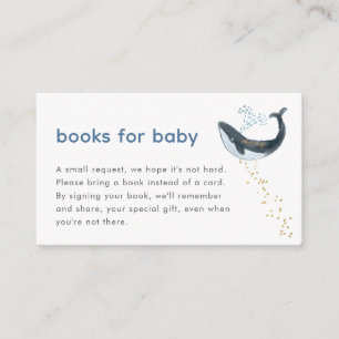 Modern Ocean Whale Books for Baby Baby Shower Card