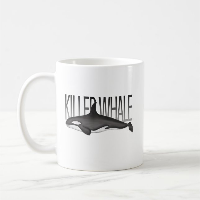 Modern Ocean Whale Minimalist Typography Cool Coffee Mug (Left)