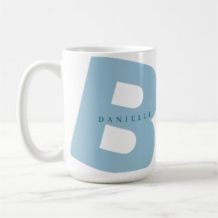 Modern Oersized Monogram Initial & First Name Coffee Mug