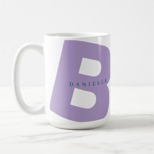 Modern Oersized Monogram Initial & First Name Coffee Mug
