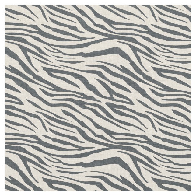 Modern Off-Black Ivory Zebra Pattern Fabric (Close Up)