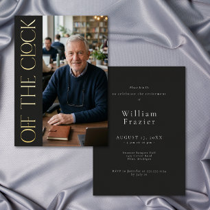 Modern Off the Clock Black Retirement Photo Party