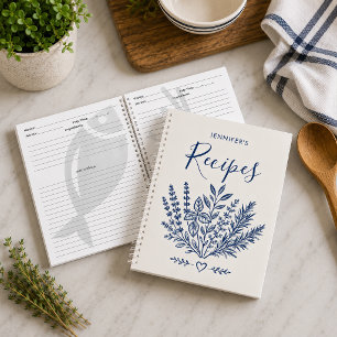 Modern Off White Family Cookbook Notebook