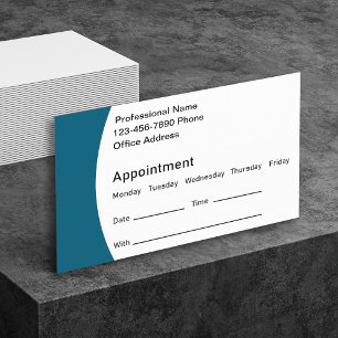 Modern Office Appointment Reminder Business Cards