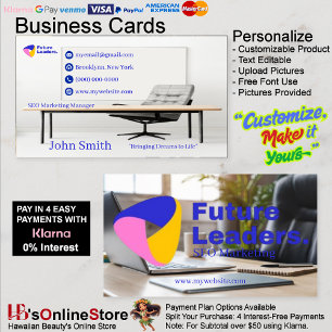 Modern Office Desk Future Leaders SEO Marketing Business Card