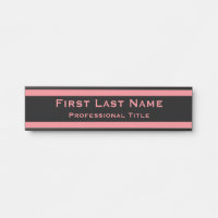 Modern Office Door Sign Signs Pink Name Plate