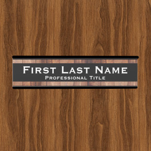 Modern Office Door Sign Signs Wood Grain Look