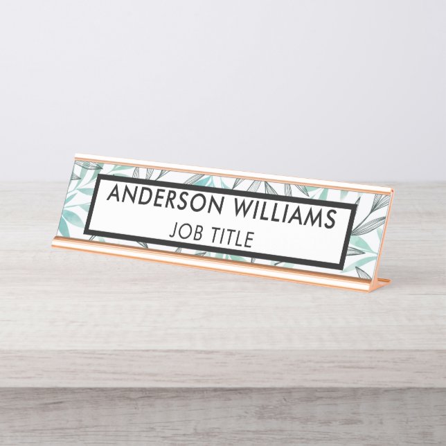 Modern Office Employee Custom Desk Name Plate (Front)