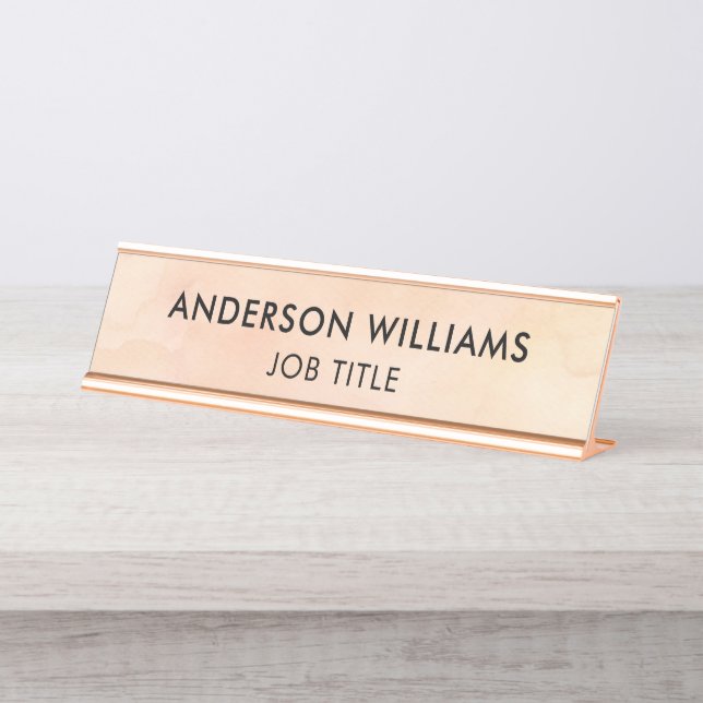 Modern Office Employee Desk Name Plate (Front)